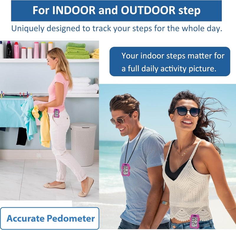 CoolFire - Pedometer, 2025 Indoor & Outdoor 3D Clip-On Pedometer, Accurate Step Counter for Walking Steps and Miles, Calories, Ankle Step Tracker for Fitness, Optional App - Image 2